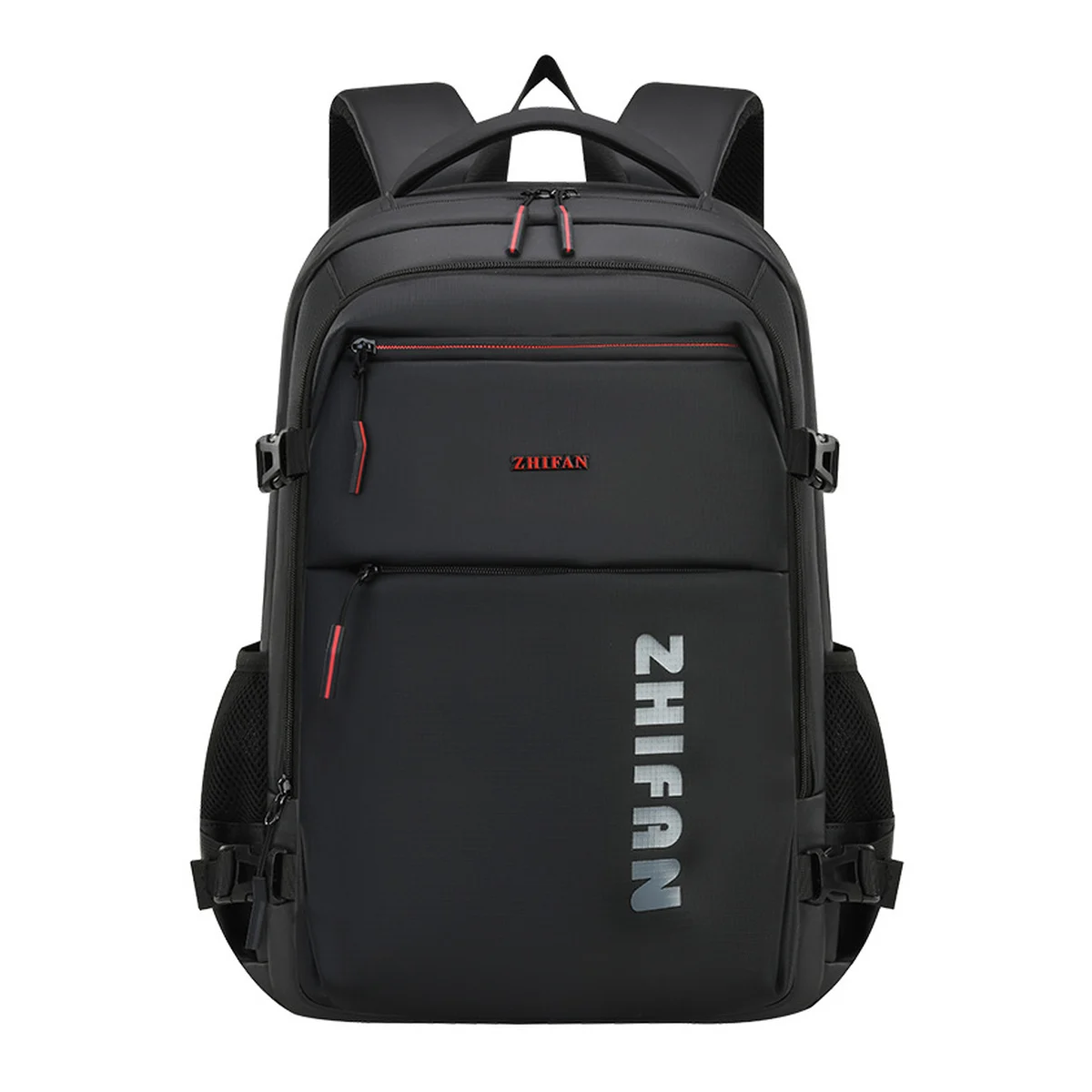 Large Commuter Laptop Backpack with Multiple Zipper Pockets Side Buckle Straps Padded Back and Luggage Strap for Work Travel