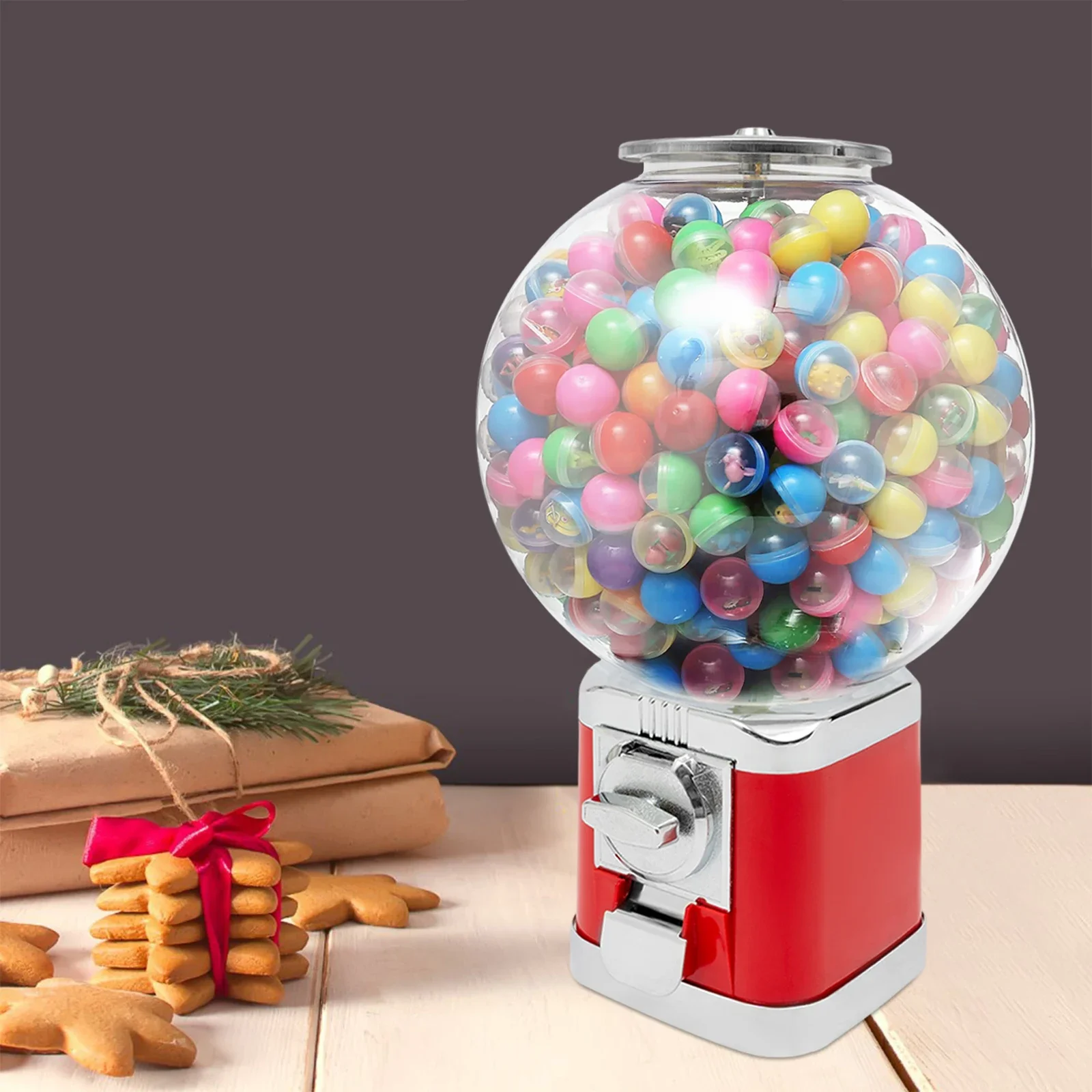 Mini Automatic Candy Dispenser, Capsule Toys Vending Machine, Compact Size for Shelf Work Desk Home Countertop