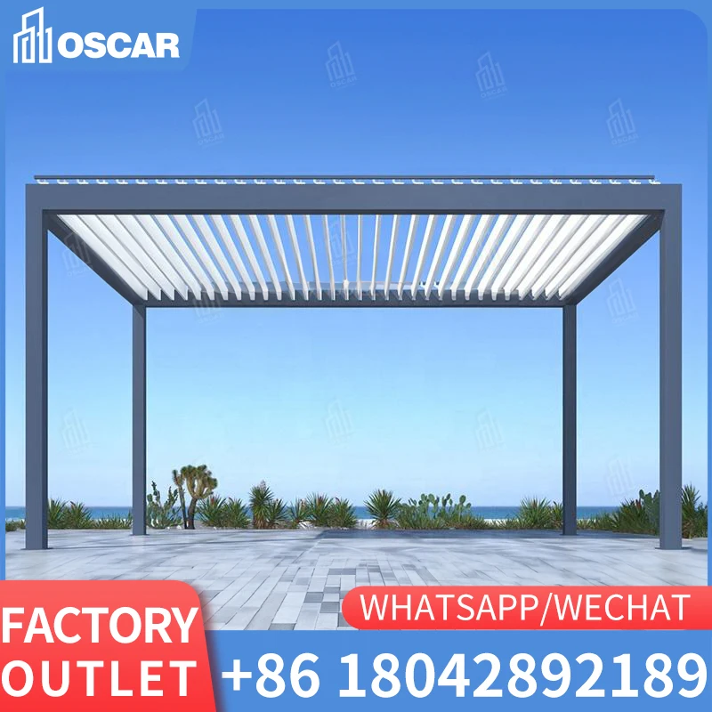 Electrical Outdoor Sunshade Awning Covers Electric Full Cassette Awning Aluminum Pergola Roof Rack Side Awning