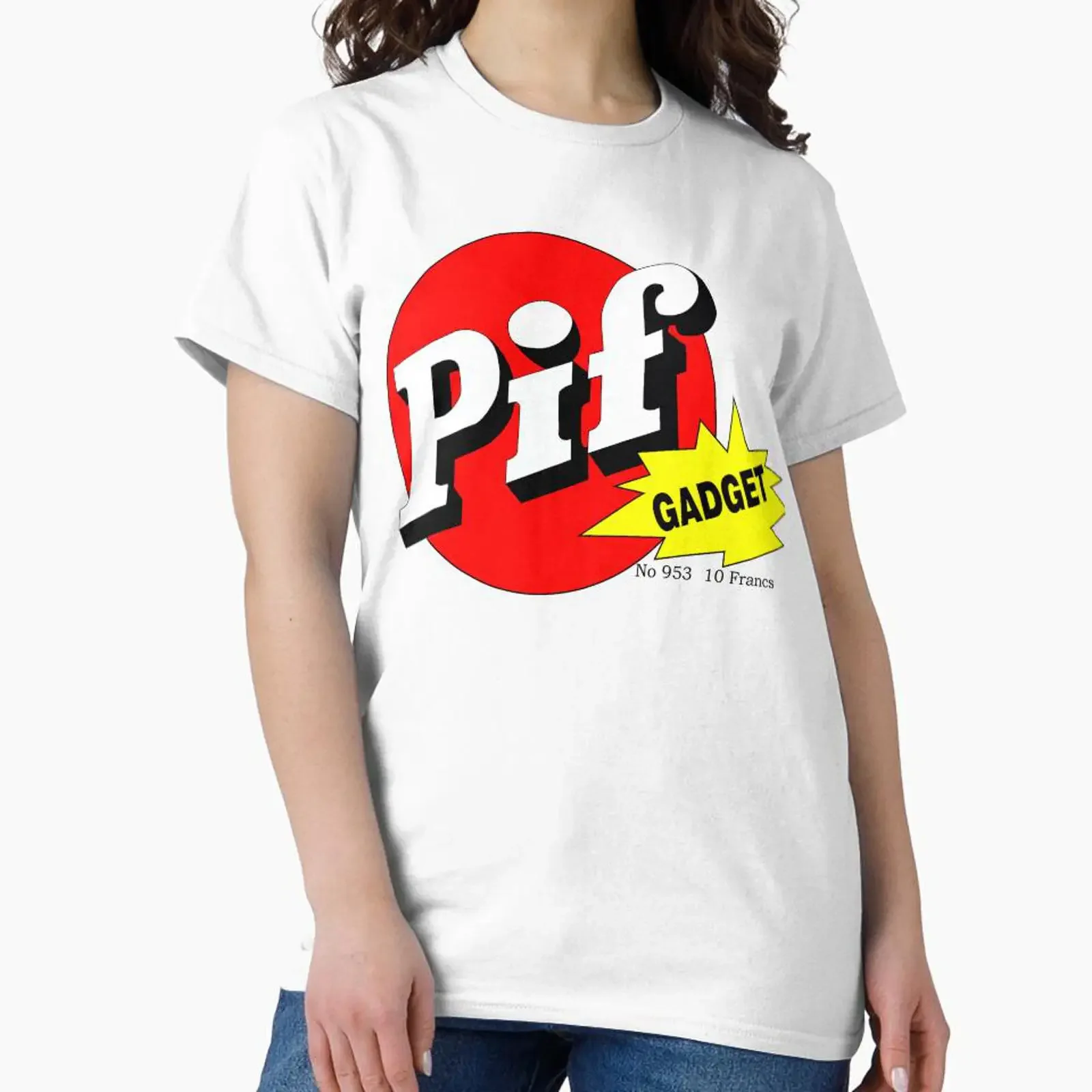 Pif Gadget designed and sold by Kiosque Shop vintage Washed Versatile designer clothes Slightly Top For Everyday Wear Stylish