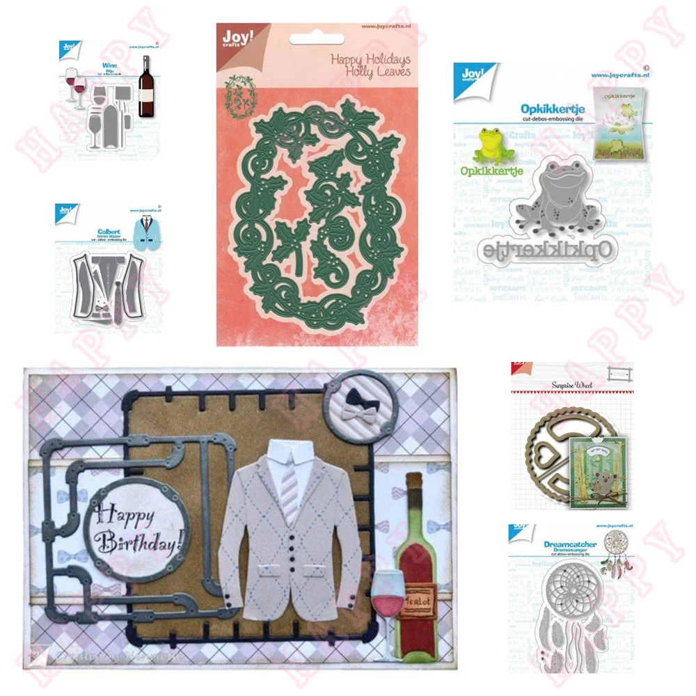 

Frog Suit Wine Cutting Dies Valentine's Day Scrapbook Diary Decoration Paper Craft Embossing Template DIY Greeting Card Handmade