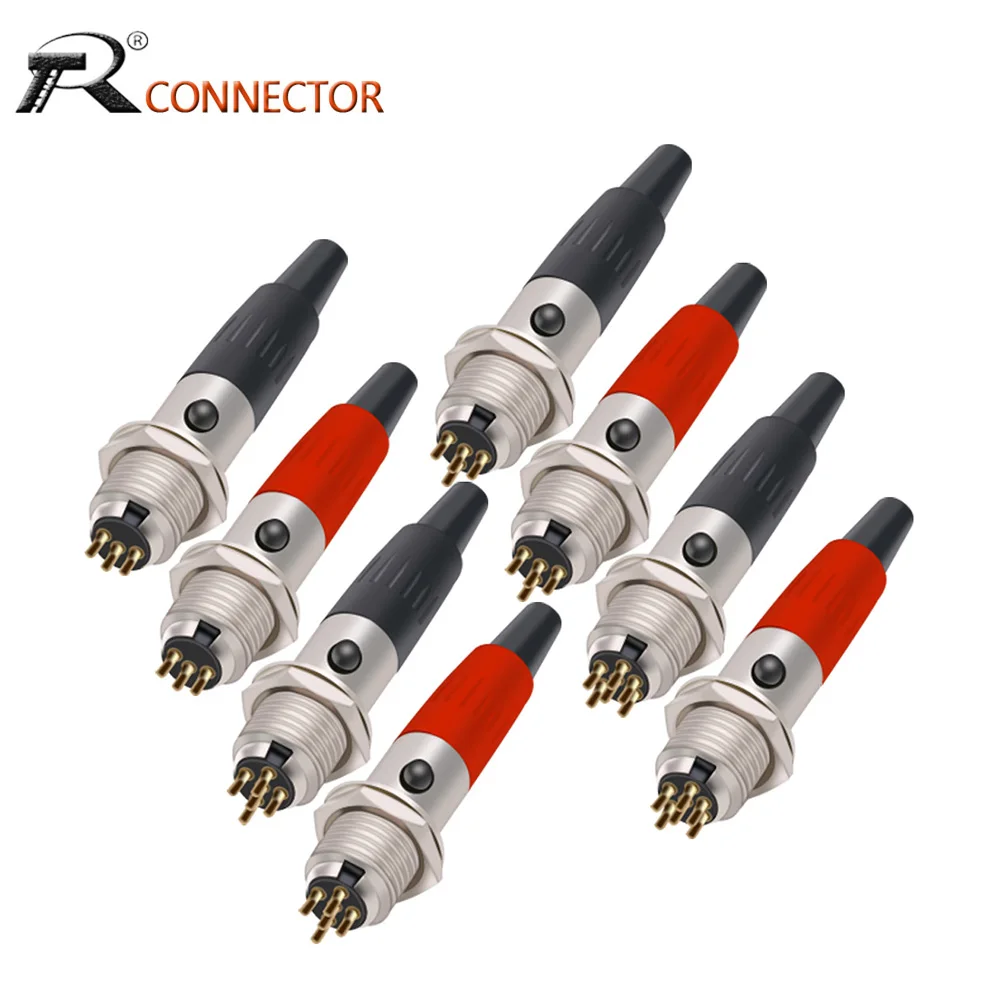 Mini conector de micrófono de Audio XLR para soldadura de Cable recto, conector hembra y macho, 3 pines, 4 pines, 5 pines, 6 pines, 1 Juego