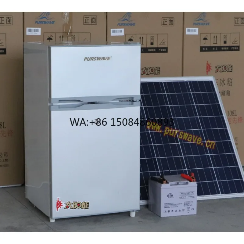 

PV Solar DC 12V 24V Mini Double Door Upright Freezer 98L Off Grid Portable Top Cooling Outdoor Cold Storage Refrigerator