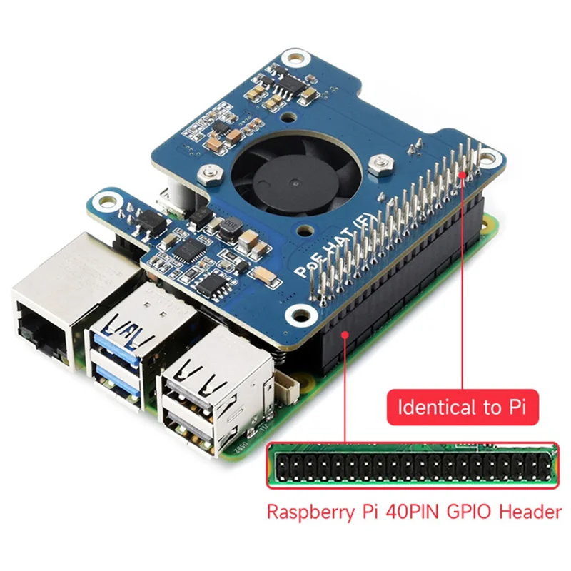 Raspberry Pi 5 Poe HAT Power Over Ethernet 802.3Af Moudle dla Pi5-[A51I]