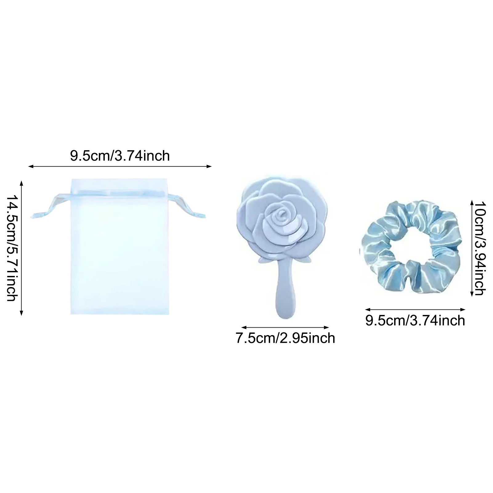 Ensemble de chouchou pour miroirs à main, 15 pièces, avec sac de rangement, miroir de vanité de voyage Portable, outils de beauté pour cadeaux de demoiselle d'honneur