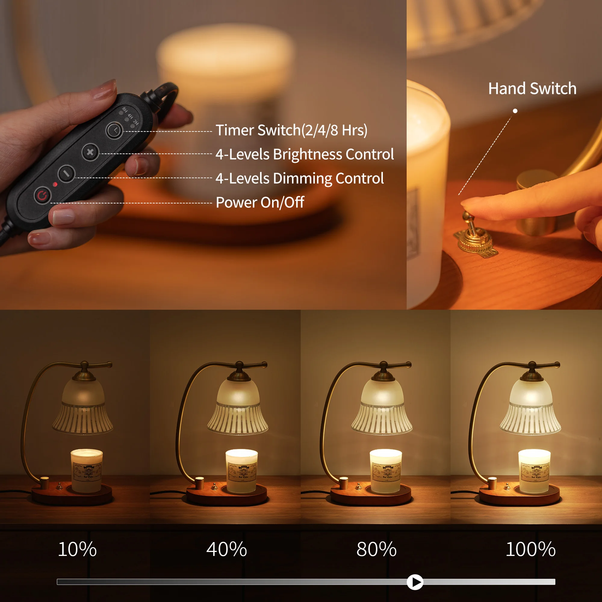 Aisilan GU10 dimming  melting wax table lamp bedside candle lamp fire-free Electric Fragrance Candle Warmer Lamp