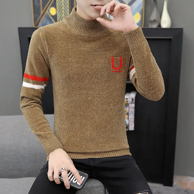 Fashion O-Neck Knitting Spliced Casual Striped Sweater Men's Clothing 2022 Autumn New Loose Korean Pullovers All-match Tops