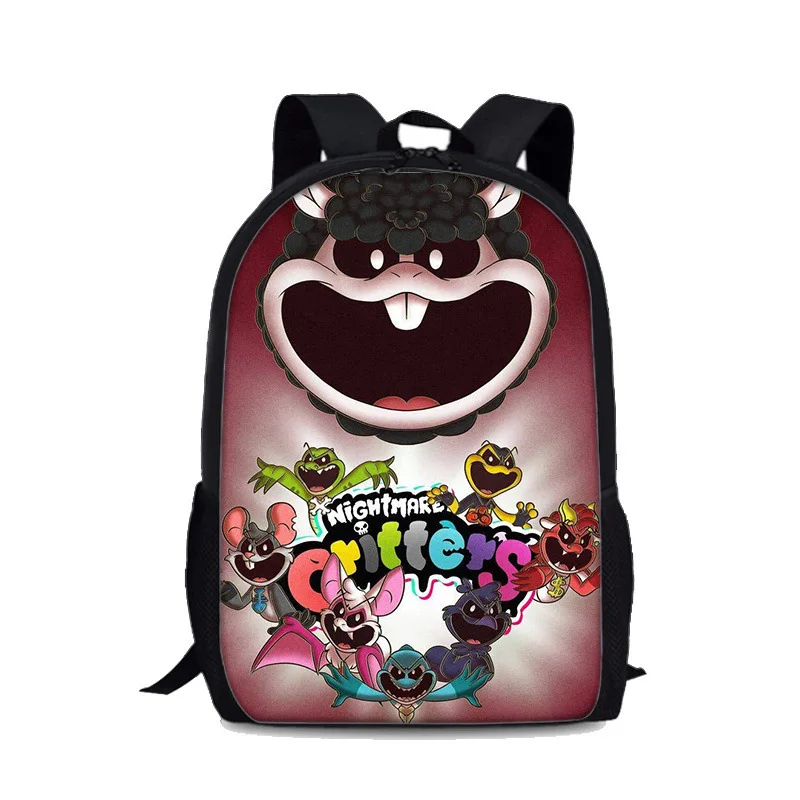 Nightmare Critters Backpack Nightmare Monster Scchool Bags Pencial Bag  Nightmare Lamb Book Bag Pen Case For Student Backpack