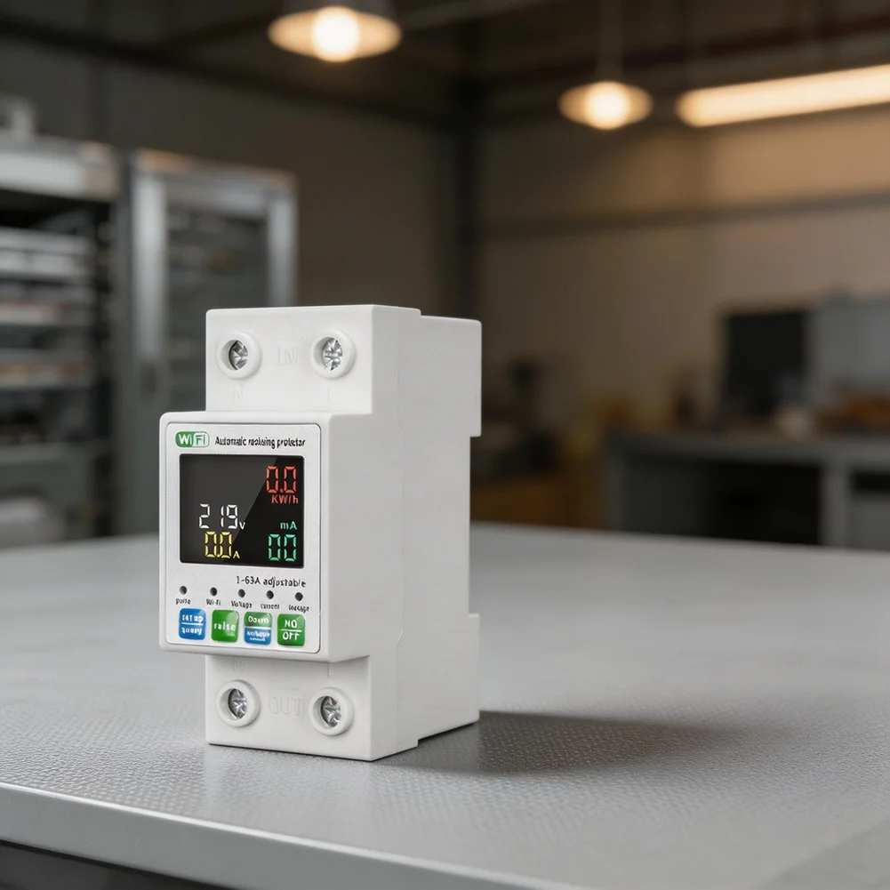 

AC230V 63A Circuit Breaker Featuring Real-Time Electrical Monitoring and Remote Power Management via Smartphone App