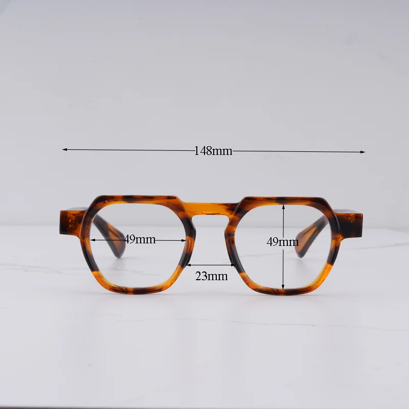 Classic Vintage Square Eyeglasses for Men Retro Striped Brown Glasses Frame Top Quality Hand Craft 8.0MM Acetate Glasses Frame