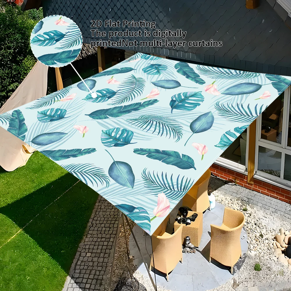 Sun Shade Sail Outdoor Canopy Tropical Palm Leaf Portable UV Protection for Beach Garden Camping Picnic Durable Awning