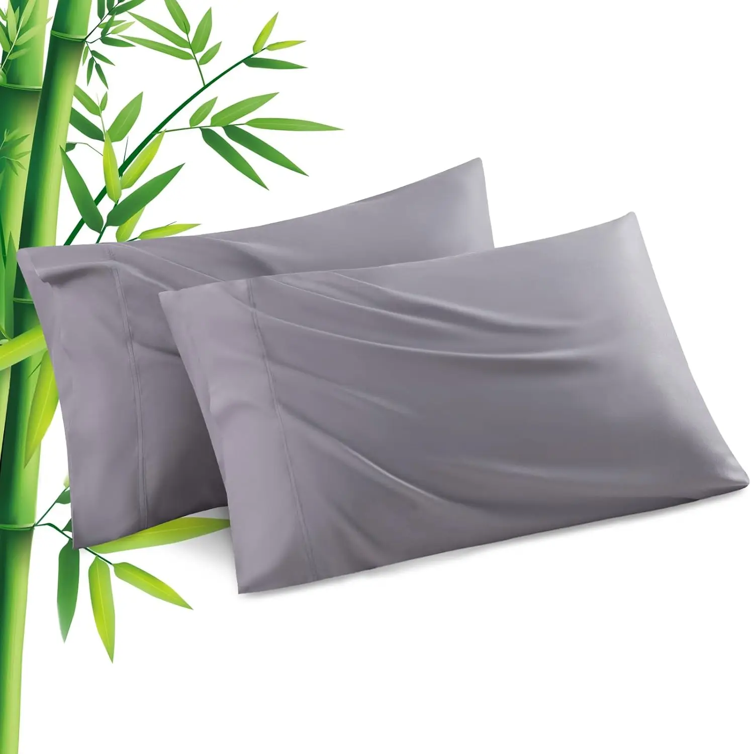 

Охлаждающие наволочки из бамбуковой вискозы, 2 штуки, стандартный размер, с застежкой-конвертом, для тех, кто испытывает жар во сне