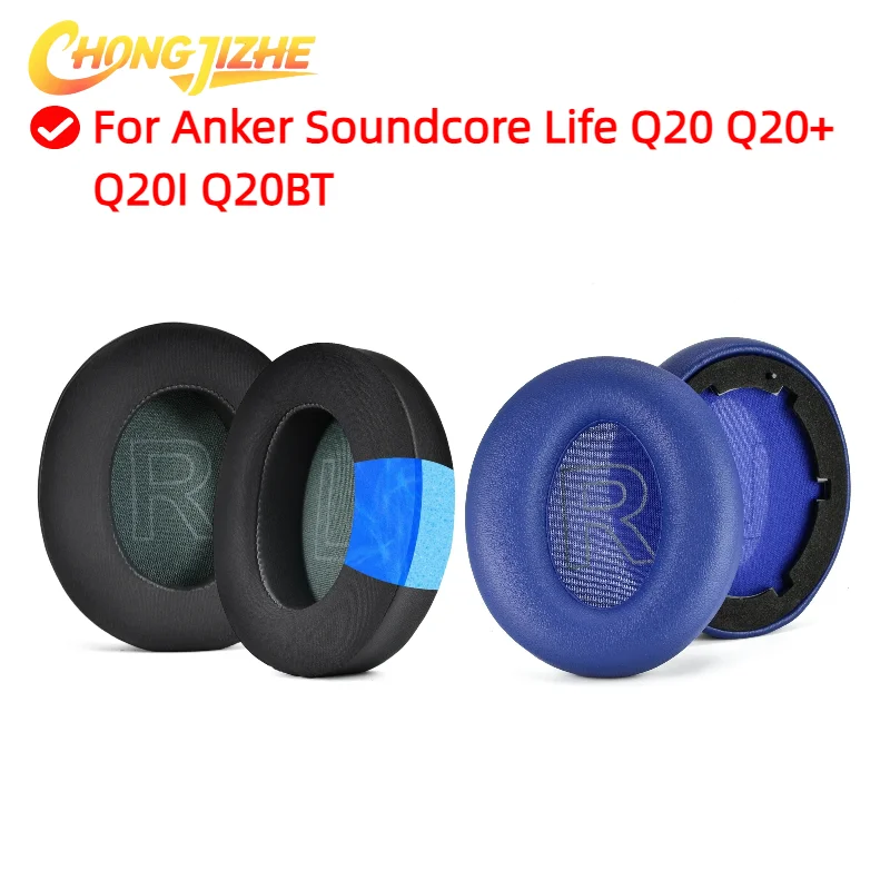 

Replacement Leather Sleeve Cooling Gel Earmuff for Anker Soundcore Life Q20 Q20+ Q20I Q20BT Headphones Earmuff Ear cushions