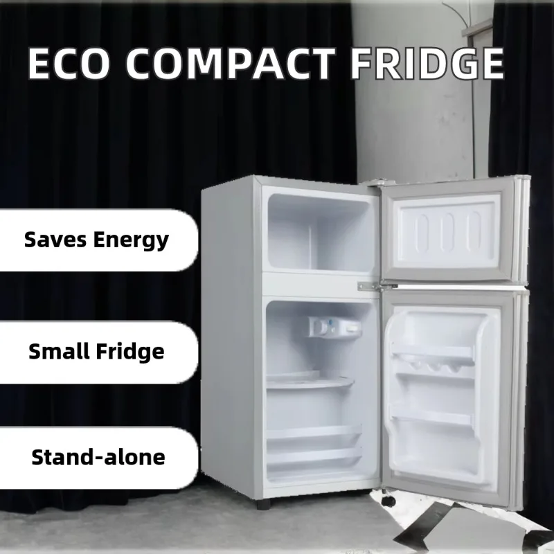 Hotel with double door stainless steel compact refrigerator dormitory and home energy saving
