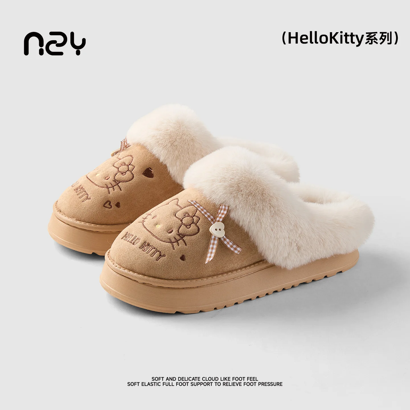 Bonito olá kitty chinelos de pele feminino pelúcia outono inverno novas meninas casa chinelos de algodão dos desenhos animados estudante casa sapatos internos