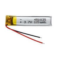 1-10PCS 3.7V 120mAh 450833 450835 Lithium Polymer Rechargeable Battery Cells For Mp3 MP4 MP5 GPS PSP Bluetooth Earphone Headset