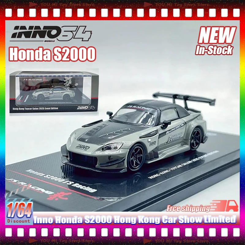 

New Inno 1:64 Scale Mazda Rx-7 Honda S2000 Die-Casting Car Model Hong Kong Show Limited Edition Simulation Toy Gift For Children