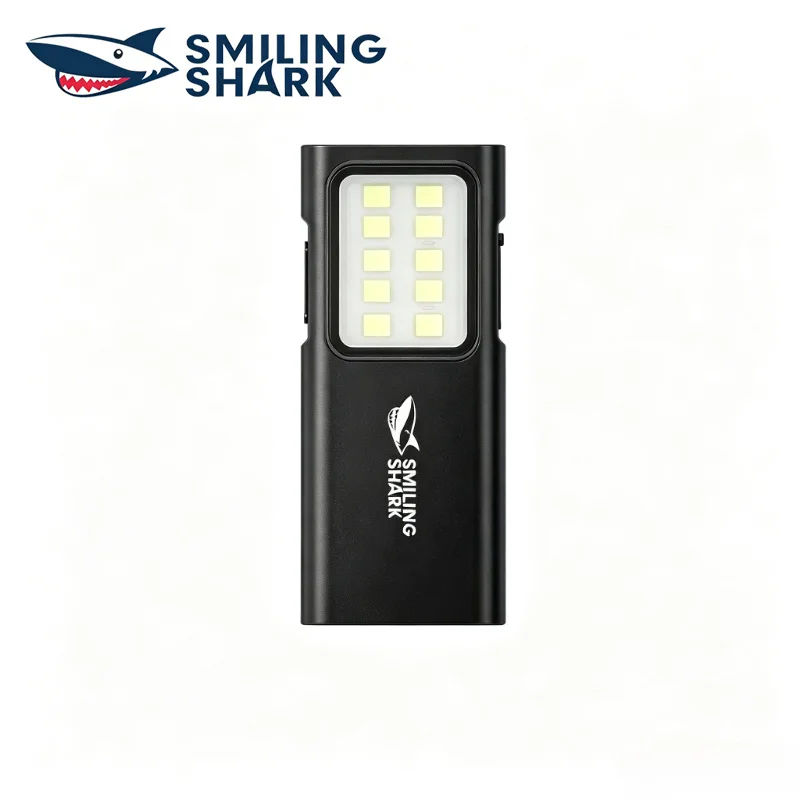 SMILING SHARK Clip On COB Work Light USB Rechargeable Pocket Flashlight Outdoor Camping Flood Light TIP‑065