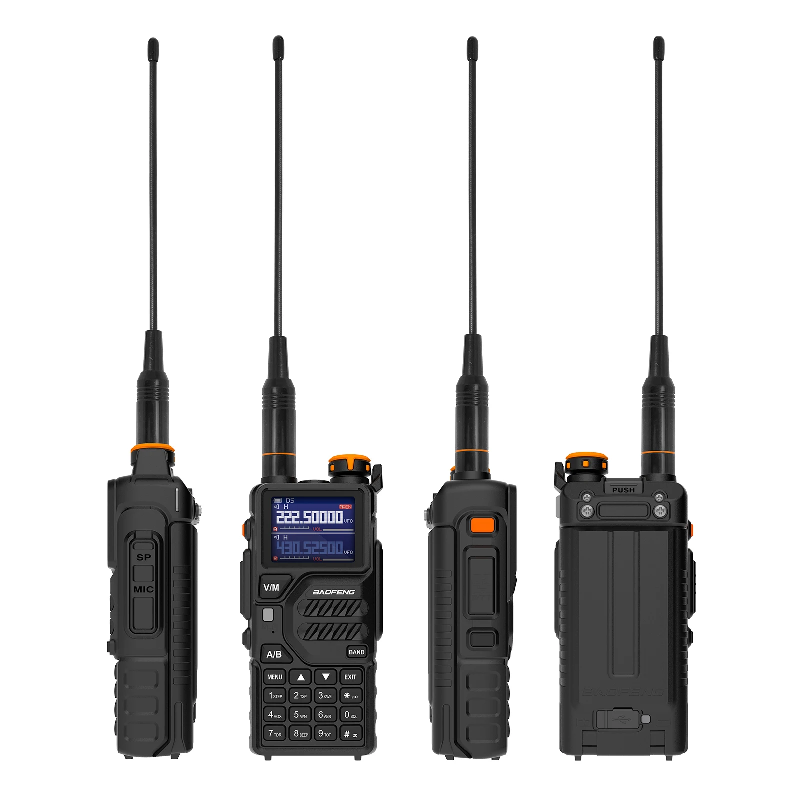 Baofeng-walkie-talkie K5PLUS, Radio de mano de largo alcance, 10W, AM/FM, Multibandas, 999CH, 2500mAh, nuevo