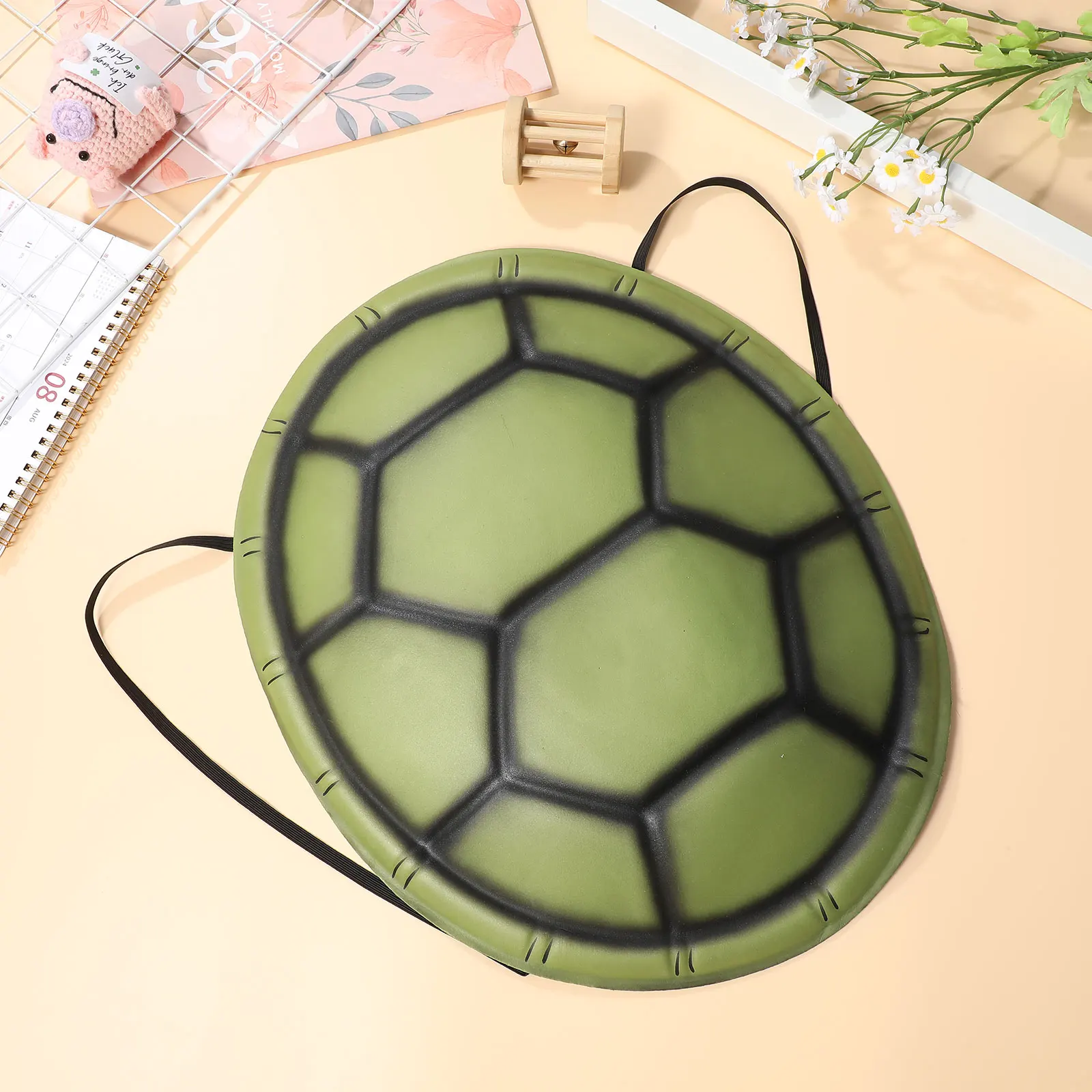 6pcs Turtle Shell Props EVA Material Lightweight Halloween Costume Party Favor Realistic Design Reusable Green Color