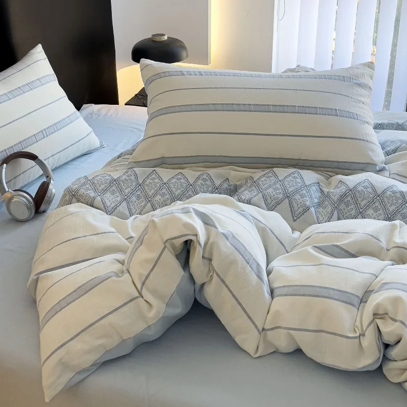 

Bohemian cotton pure cotton jacquard bedding four-piece set, high-grade pure cotton quilt set, bed sheet set three-piece set