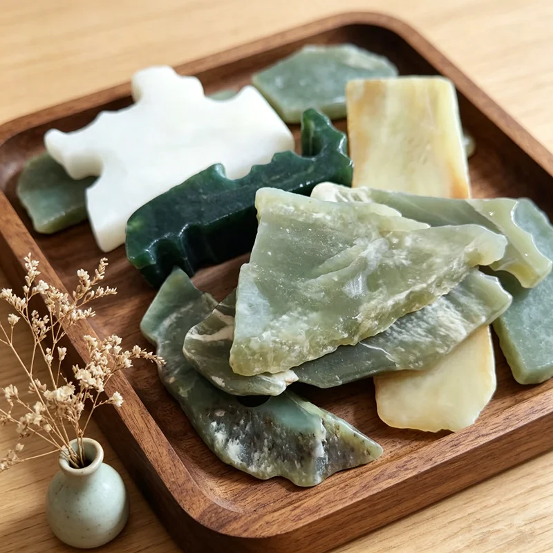 Pierre de jade Hetian naturelle pour la fabrication de bijoux, collection de matériaux restants, spécimens minéraux de pierres précieuses, décoration intérieure