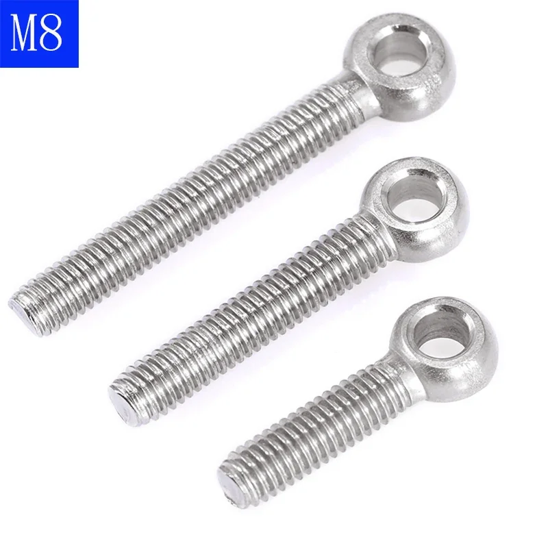 M8 - 1.25 8mm 304 Stainless Steel Machinery Shoulder Lifting Eye  Screws Bolts O ring head Axle