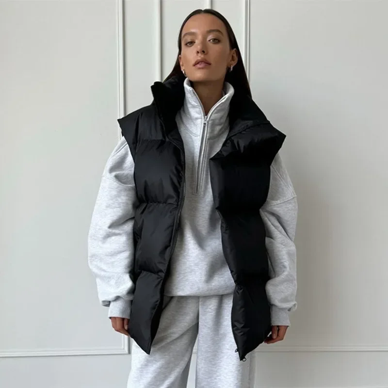 

Women's Cotton Vest Jacket New Sleeveless Sports Casual Solid Color Winter Warm Vest Jacket Vest Women's Cotton Jacket