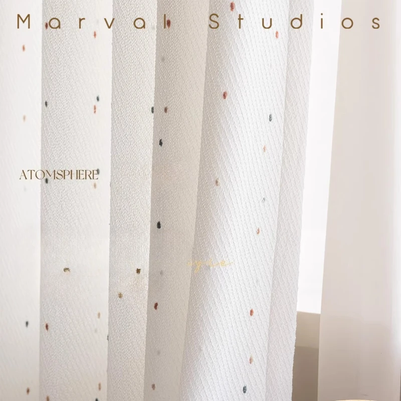 

Color Dopamine-based Children's Room Is Transparent and Unobstructed Custom Size White Tulle Curtains for Living Bedroom