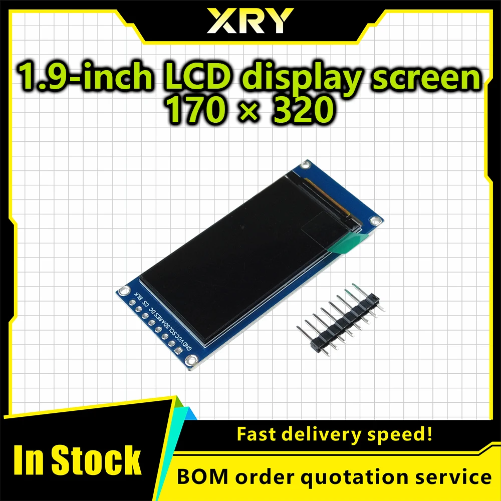 XRY 1.9 Inch IPS Full Angle TFT Display Screen LCD Screen Color Display Module SPI Serial Port High-definition 170x320 ST7789