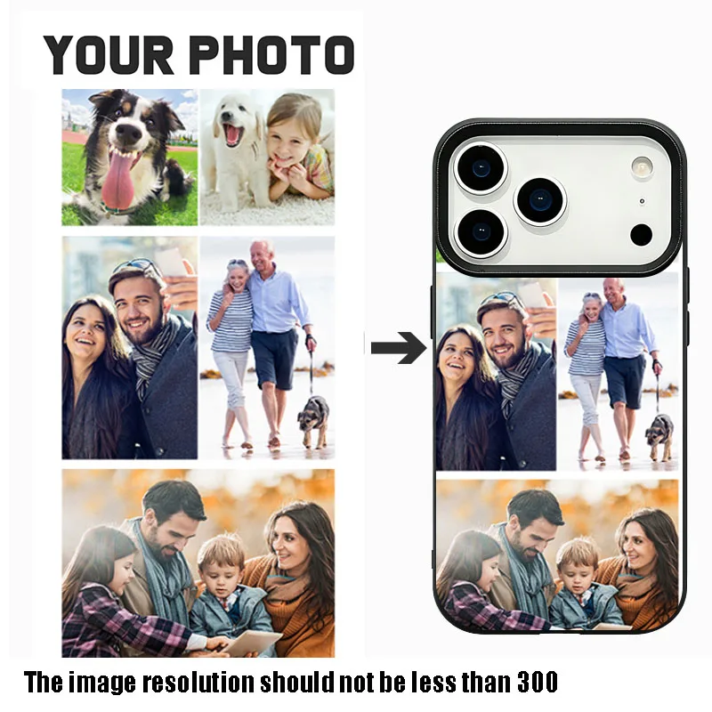 Personalized DIY Customized Name Photo Phone Case For iPhone 17 16 15 Pro Max 14 13 12 Pro Max  Leather Texture TPU Soft Cover