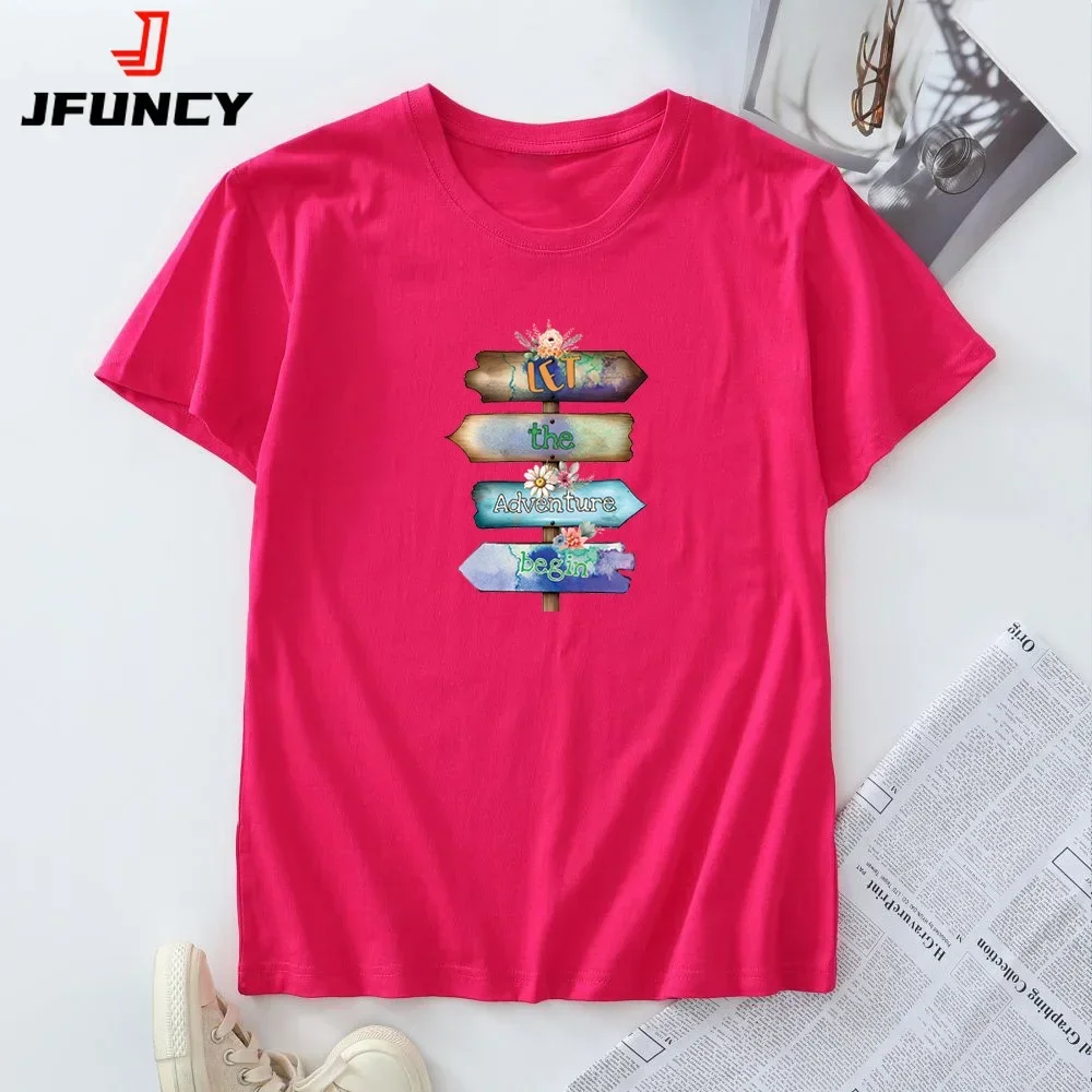 

100% Cotton Women's Tees Woman Tops Summer T-shirt Oversized Short Sleeve Tshirt Female Clothing Fashion Graphic T Shirts