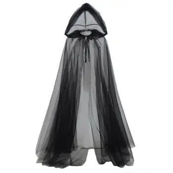 Schwarzer Brautschal, Hexen- und Vampir-Cosplay-Umhang, Halloween-Doppelumhang, Spielparty-Kostüm-Requisiten, Festtags-Verkleidung 10 best sales Halloween-Kostüm - №1