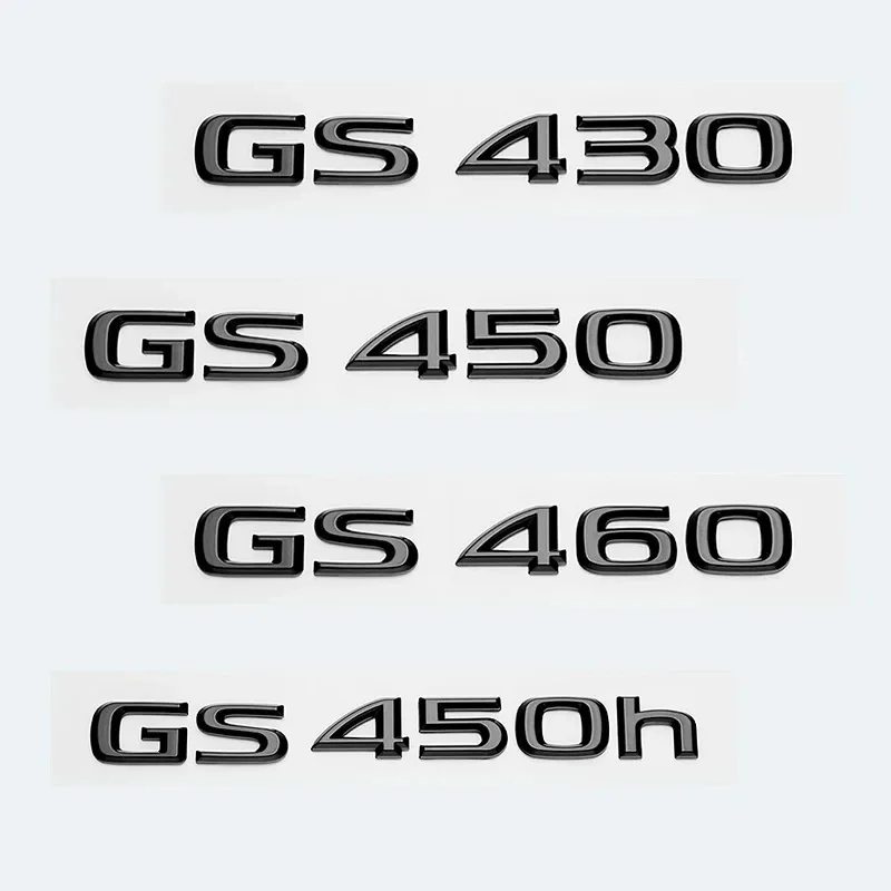 Glossy Black ABS For Lexus GS200t GS250 GS300 GS350 GS430 GS460 GS450h HYBRID Rear Trunk Logo Emblem Retrofit Upgrade Letter