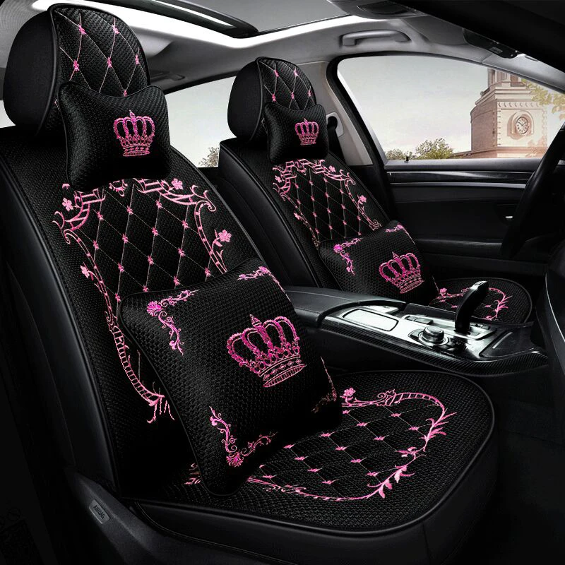 

Autocovers Car Seat Covers For Sedan SUV Durable Leather Universal Full Set Five Seaters Cushion Mat Front and Back Multi Design