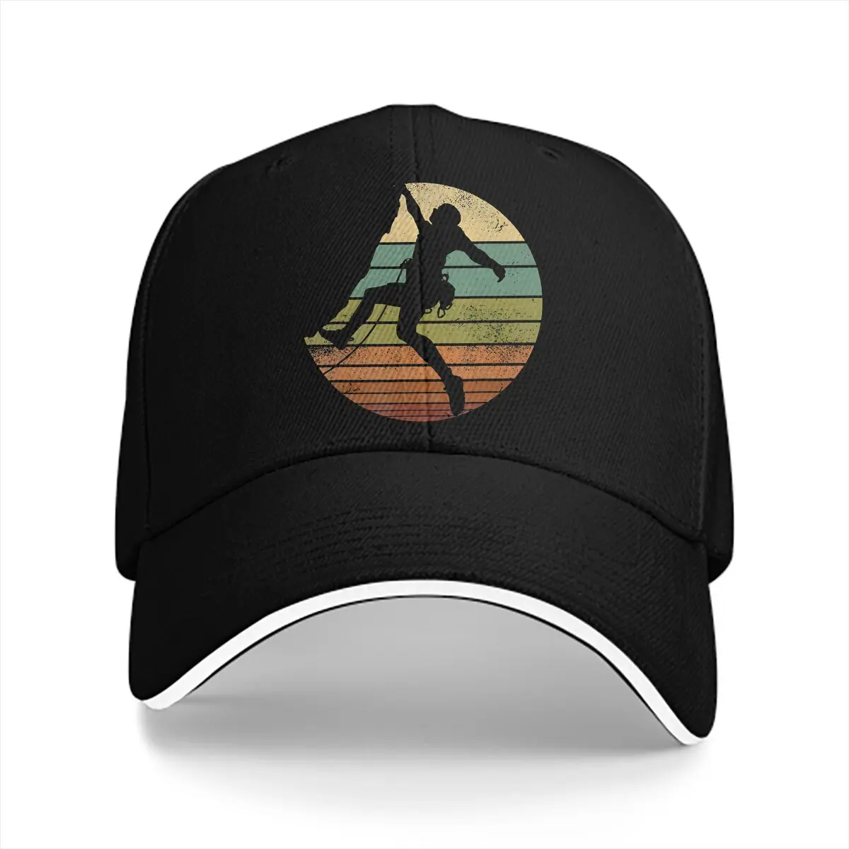 Mountain Climber Multicolor Hat Peaked Men's Cap Rock Climbing Sunset Personalized Visor Protection Hats