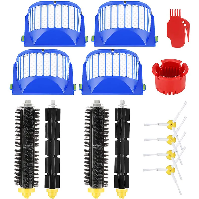 アイロボットルンバ600シリーズ610 620 625 630 650 660真空ビーター毛ブラシ + エアロvacのフィルター + サイドブラシ交換部品キット