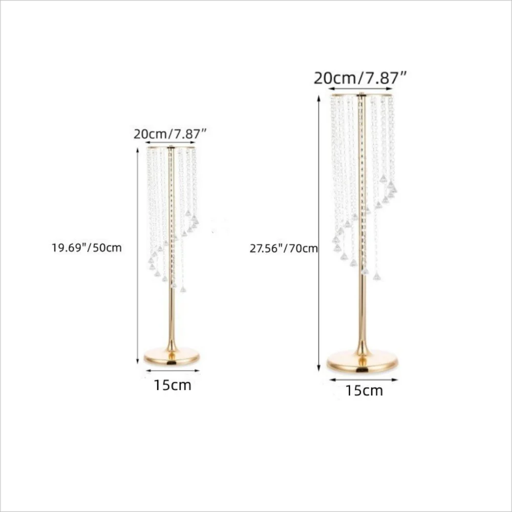 Tall Crystal Flower Stand, Centerpieces, Freight Free Vases, Designed for Living Room Vase, 29.5in, 10 PCs