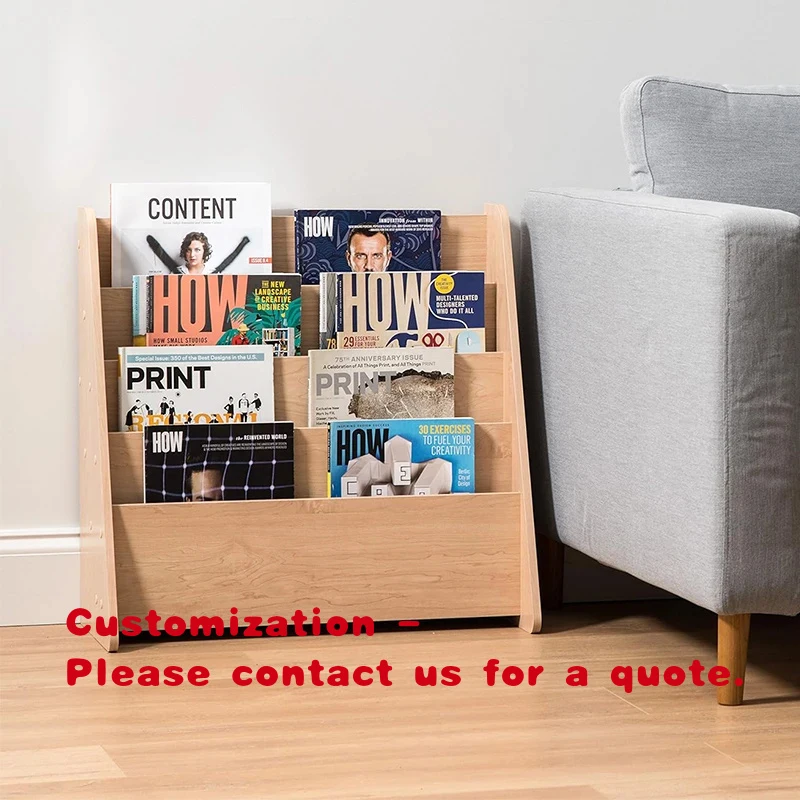 

custom.High Quality Kids Bookshelf with Organizer Wooden Bookshelf Display Stand Magazine Racks Kids Room