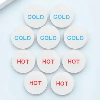 10pcs Acrylic Hot Cold Water Stickers For Faucets Round Self-Adhesive Labels Hotel Bathroom Signs Easy Install No Tools