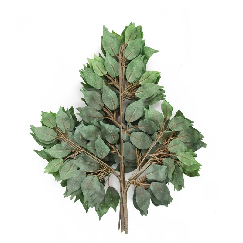 #￥High Quality Jumei Brand Artificial Silk Banyan Tree Leaves Curved Simulated Greenery Environment-Friendly Wedding Landscaping