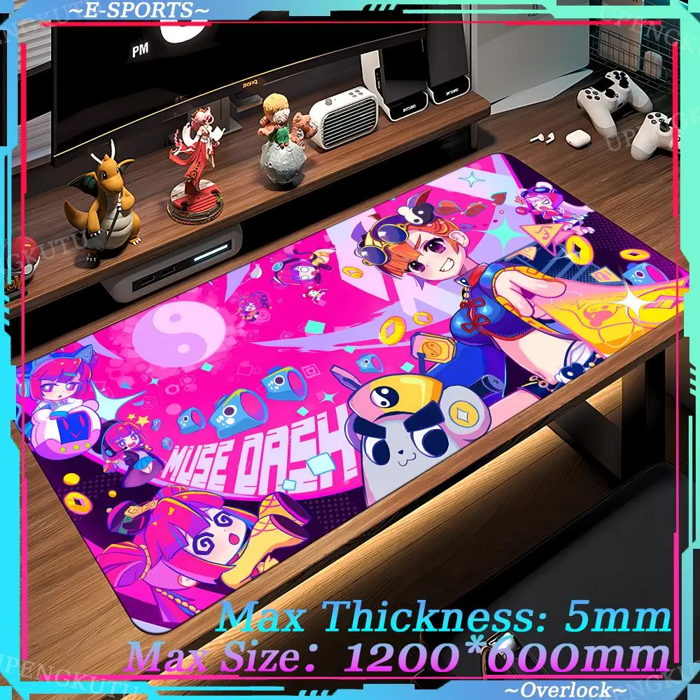 Cute desktop accessories Mouse 1200X600X5MM M_muse_Dash Rubber anti-skid pads Oversized Gaming Desktop protective pad