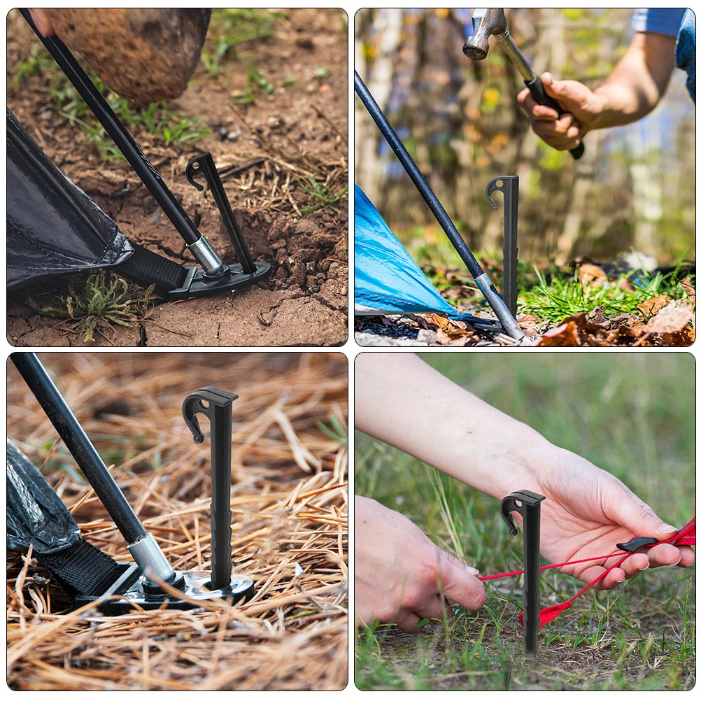

40pcs Plastic Tent Stakes Durable Outdoor Ground Pegs For Sand Snow Camping Heavy Duty Windproof Thickened Ends Strong Fixing