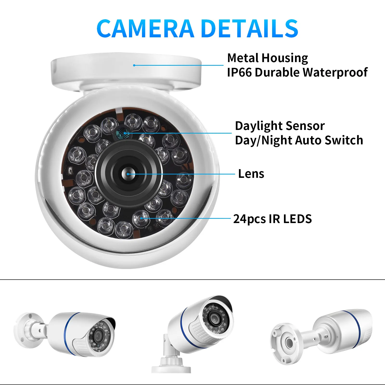 AZISHN 8MP 4K 5MP IP Security Surveillance Camera POE Bullet Shape Waterproof Surveillance Security Camera