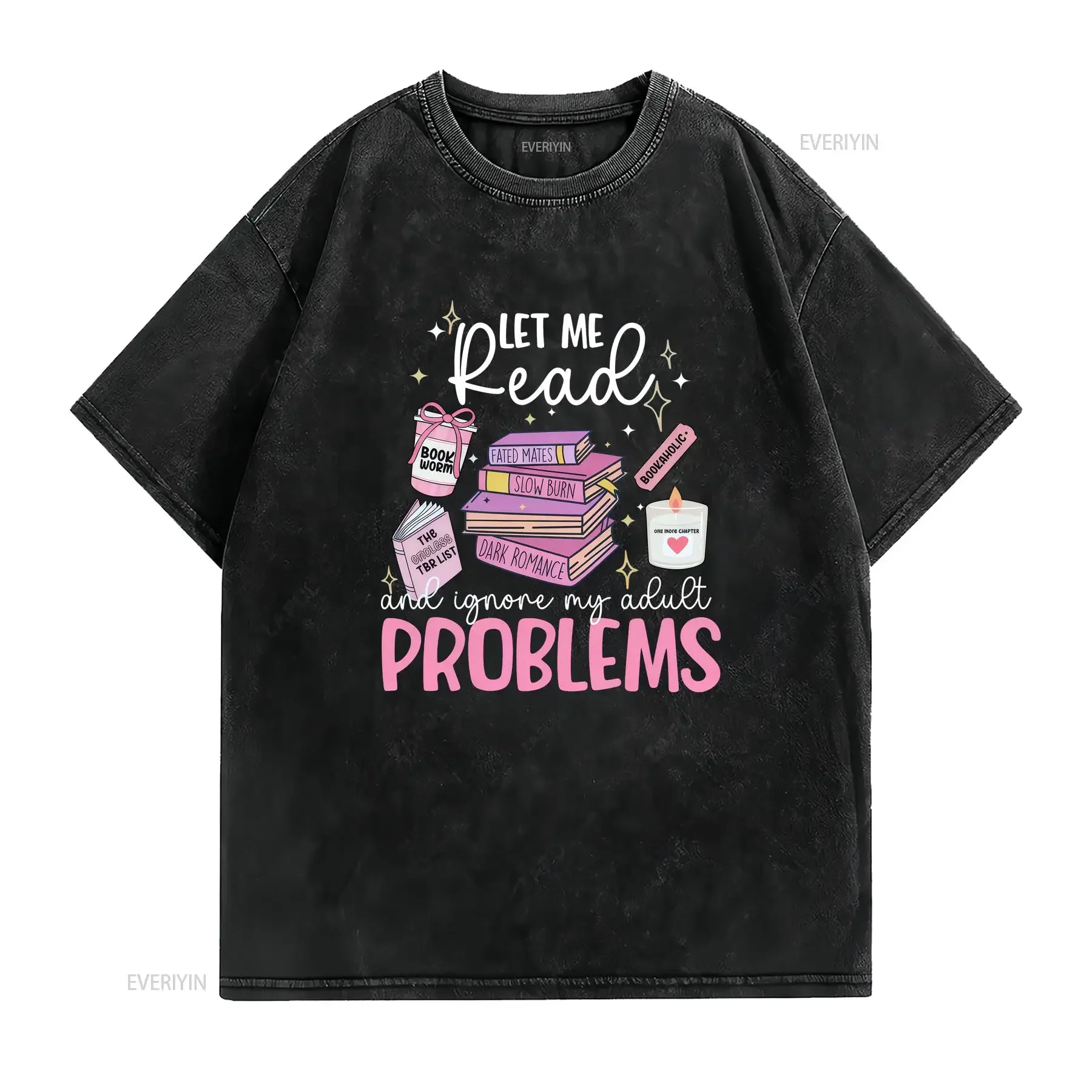 Let Me Read and Ignore My Adult Problems T Shirt Funny Reader Book Lover Reading Club Bookish vintage Washed designer clothes