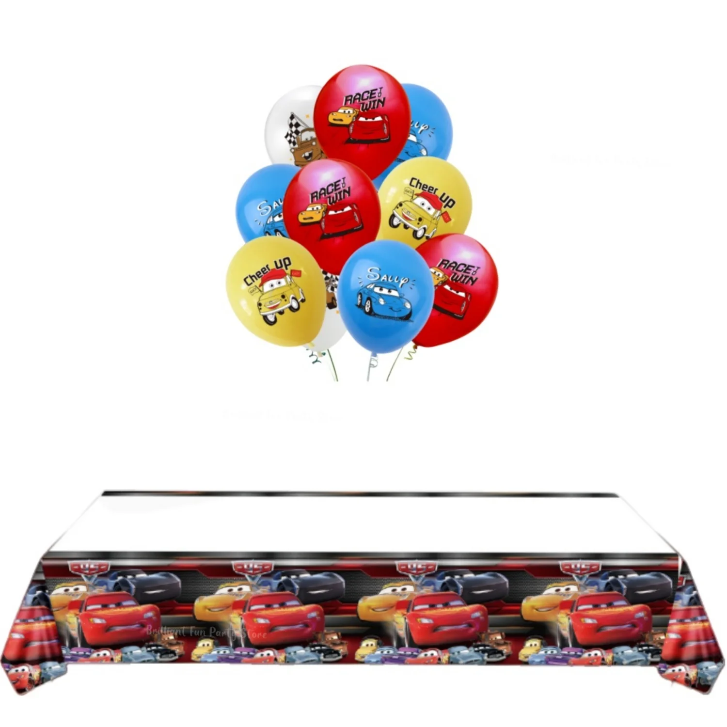 مجموعة تزيين حفلات أعياد الميلاد من ديزني كارز لايتنينج ماكوين، مفرش طاولة، لافتة كعكة علوية لمستلزمات حفلات الأطفال #6