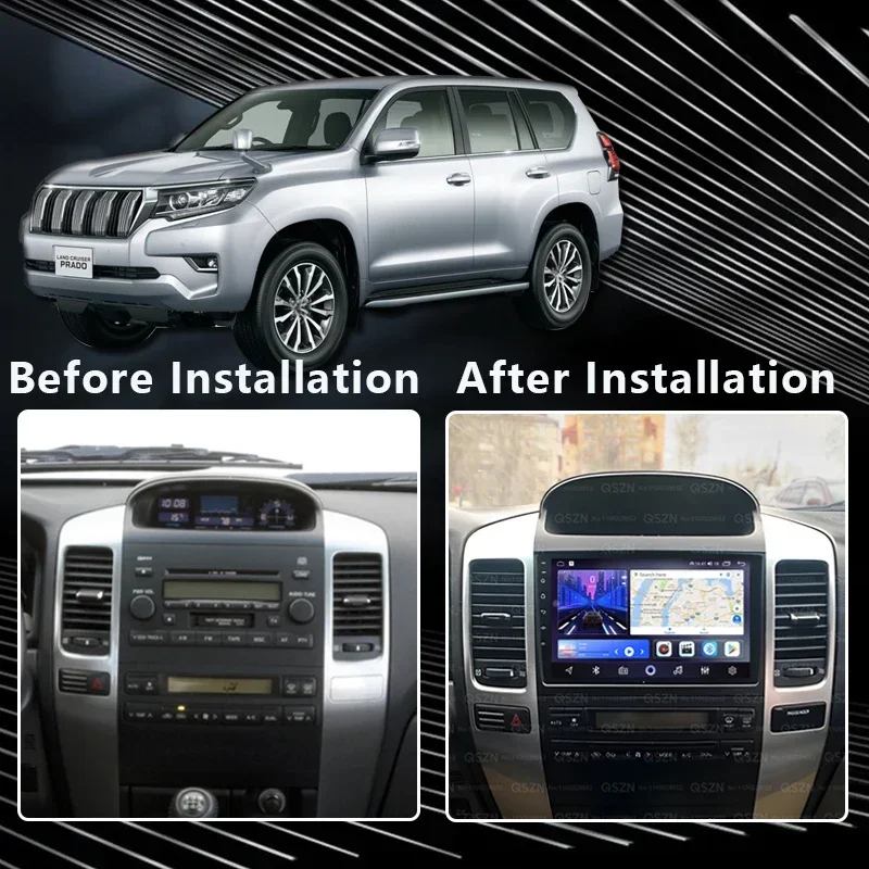 MAMSM Car Radio For Toyota Land Cruiser Prado 120 /Lexus GX470 J120 2002-2009 Android 13 Multimedia Video Player 4G Carplay Auto