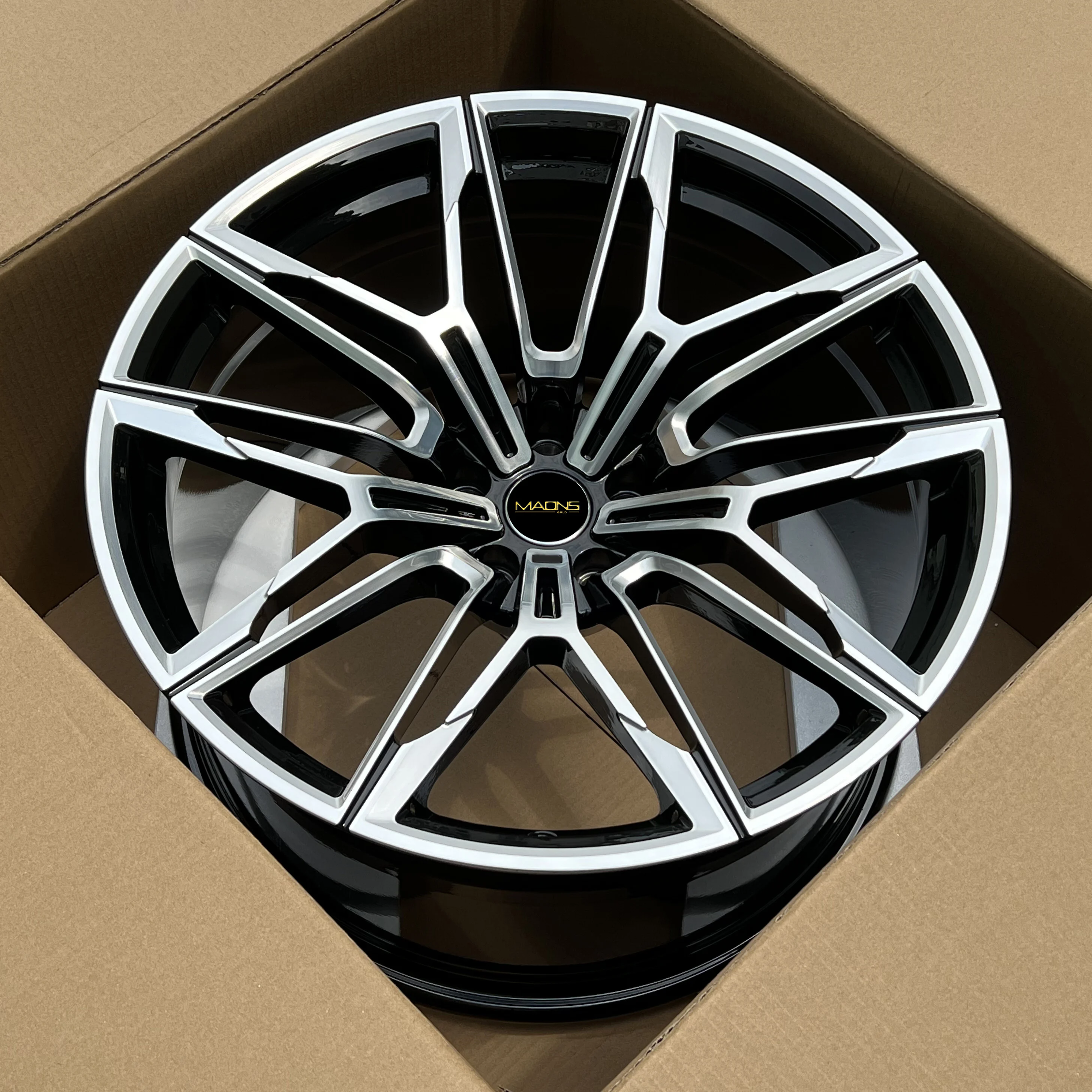 REP 7106F 20 Inch Multi-Spokes 5-holes Black Milling Face 5-112 with 66.5 Low MOQ Customize Forged Rim Ready to Ship for BMW M4