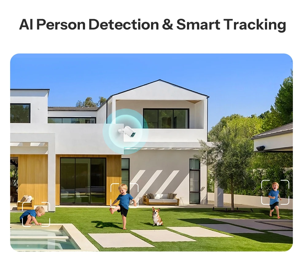 SONOFF CAM-B1P Intelligente Überwachungskamera für den Außenbereich, 2K HD mit KI-Menschenerkennung, IP65, wetterfest, 180 ° Schwenksteuerung Alexa Google Home – Detail 7