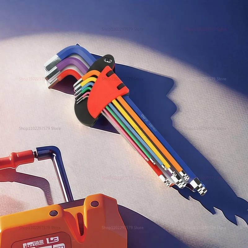 Juego de llaves hexagonales multifuncionales, 9 Uds., juego de llaves hexagonales, herramienta de destornillador Hexagonal, combinación de cabeza de bola Hexagonal